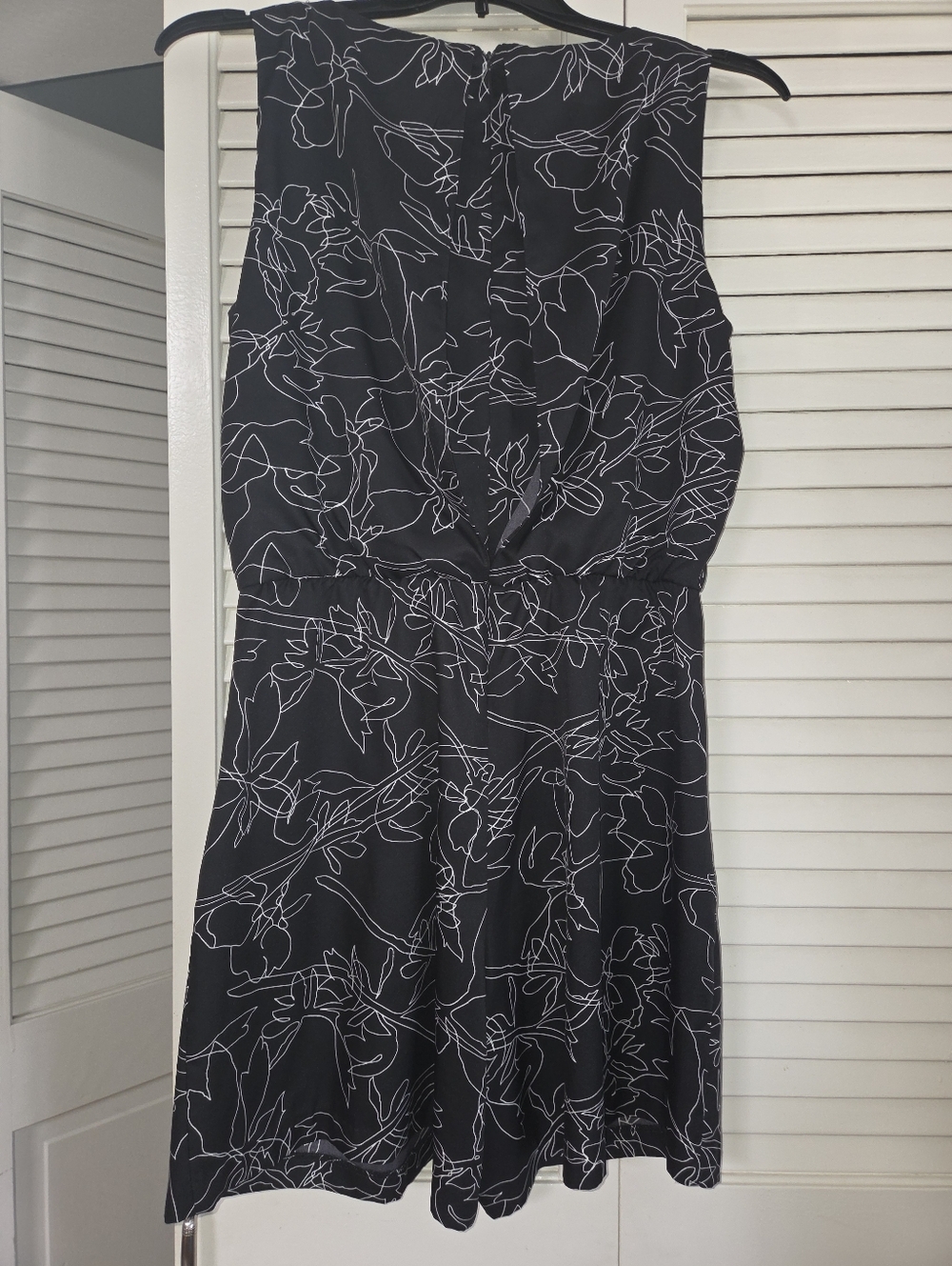 Calvin Klein Black and White Floral Print Romper